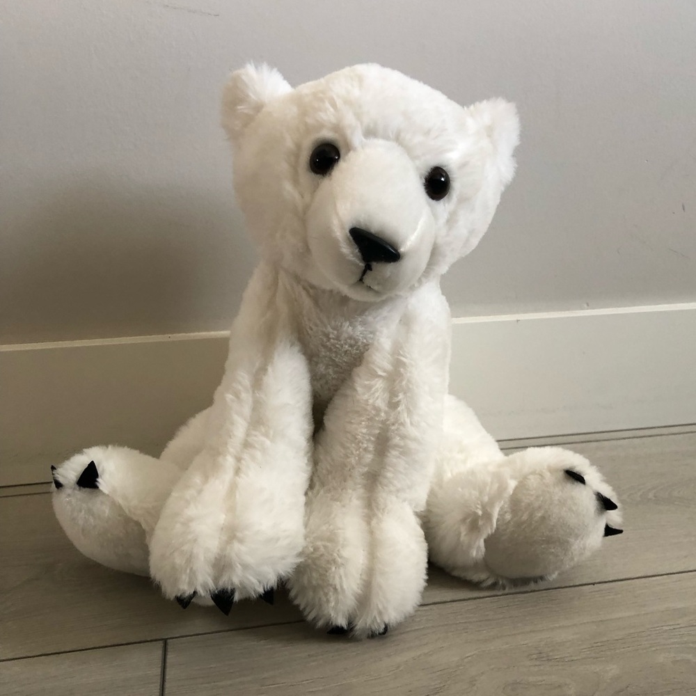 White Plush Polar Bear Stuffed Animal plushie the petting zoo